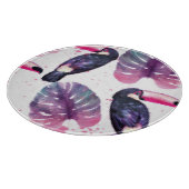 Aquarellfarben: Tropischer Ultra-Violet-Chic. Schneidebrett (Ecke)