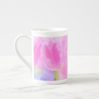Aquarellfarben Tulips Knochen China Tasse