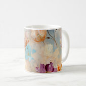 Aquarellfarben Tulische Blume Farbiges Muster Kaffeetasse (VorderseiteRechts)