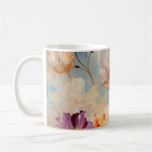 Aquarellfarben Tulische Blume Farbiges Muster Kaffeetasse (Links)