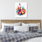 Aquarellfarben und Blumen Leinwanddruck (Insitu (Schlafzimmer))