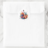 Aquarellfarben und Blumen Runder Aufkleber (Tasche)