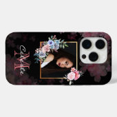 Aquarellfarben und Blumenrahmen - Anpassen Case-Mate iPhone Hülle (Rückseite (Horizontal))