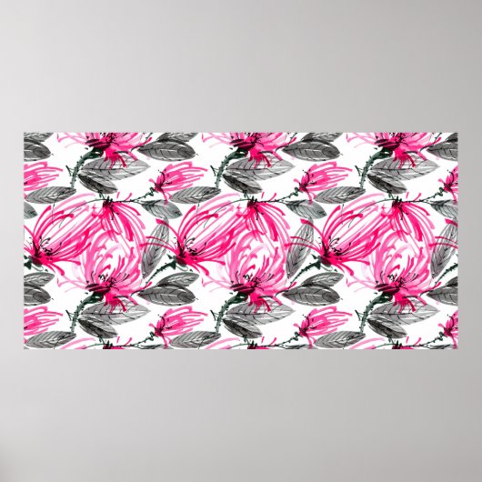 Aquarellfarben und farbige Abbildung der roten Blu Poster (Vorne)