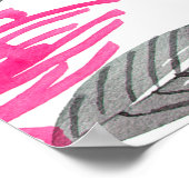 Aquarellfarben und farbige Abbildung der roten Blu Poster (Ecke)