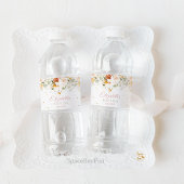 Aquarellfarben und goldfarbene religiöse Wasserzei Wasserflaschenetikett