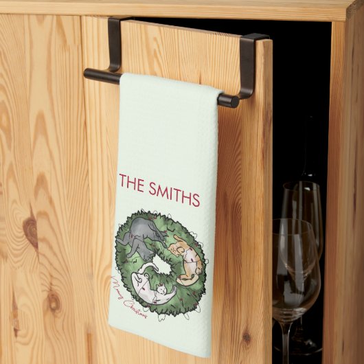 Aquarellfarben und grün Weihnachten Geschirrtuch (Drittel gefaltet)