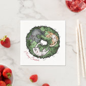 Aquarellfarben und grün Weihnachten Serviette (Beispiel)