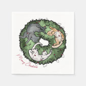 Aquarellfarben und grün Weihnachten Serviette (Vorderseite)