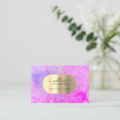 Aquarellfarben und Lila Imitate aus Marmor Gold Gl Visitenkarte (Stehend Vorderseite)