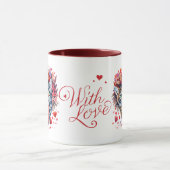 Aquarellfarben Valentine Katzen mit Liebe Tasse (Zentrum)