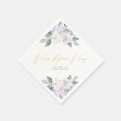 Aquarellfarben Vino vor Vows Blume Brautparty Serviette (Ecke)