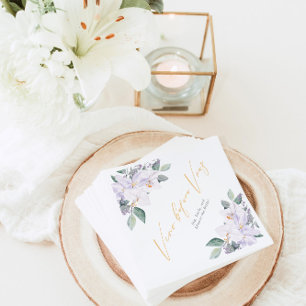 Aquarellfarben Vino vor Vows Blume Brautparty Serviette