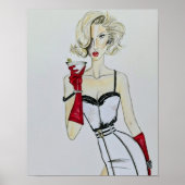 Aquarellfarben-Vintages Button-Up-Modell Poster (Vorne)