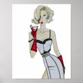 Aquarellfarben-Vintages Button-Up-Modell Poster (Vorne)