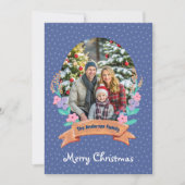 Aquarellfarben Violett Blauer Foto Weihnachten (Vorderseite)