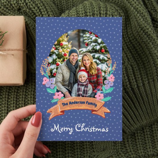 Aquarellfarben Violett Blauer Foto Weihnachten