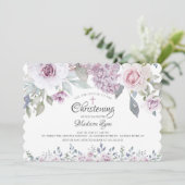 Aquarellfarben-Violett-Blume Weihnachten Einladung (Stehend Vorderseite)