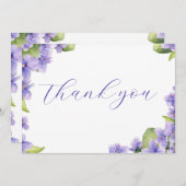 Aquarellfarben-Violetten Hochzeit Dankeschön Karte (Vorne/Hinten)