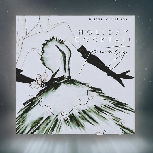 Aquarellfarben Vogue Fashion Holiday Cocktail Part Einladung