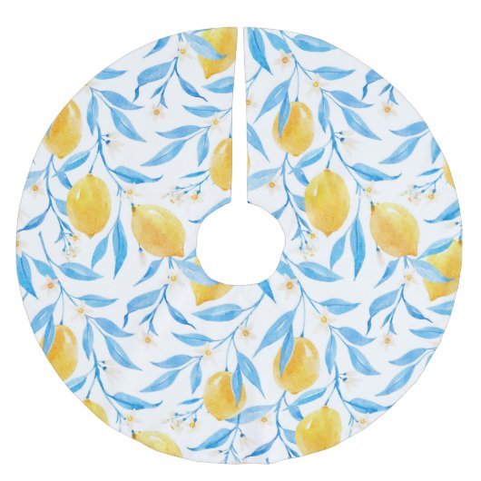 Aquarellfarben: von Hand gezeichnet Muster. Polyester Weihnachtsbaumdecke (Vorderseite)