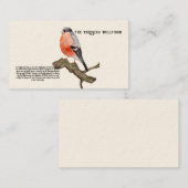 Aquarellfarben-Waldvogel Visitenkarte (Vorne/Hinten)