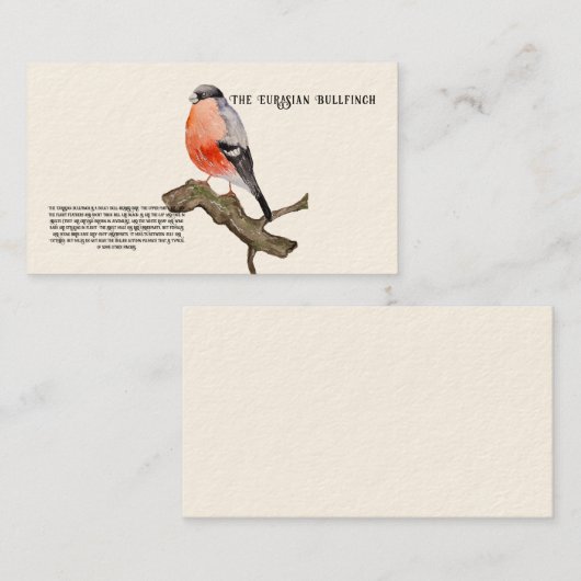 Aquarellfarben-Waldvogel Visitenkarte (Vorne/Hinten)