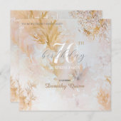 Aquarellfarben Weideland Blätter Überraschung Gebu Einladung (Vorne/Hinten)