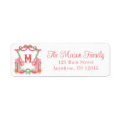 Aquarellfarben Weihnachten Boots Monogram Wappen (Vorne)