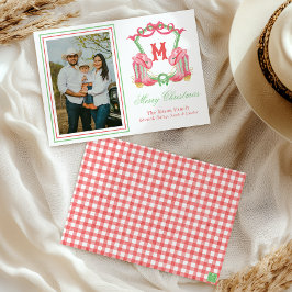 Aquarellfarben Weihnachten Boots Monogram Wappen F