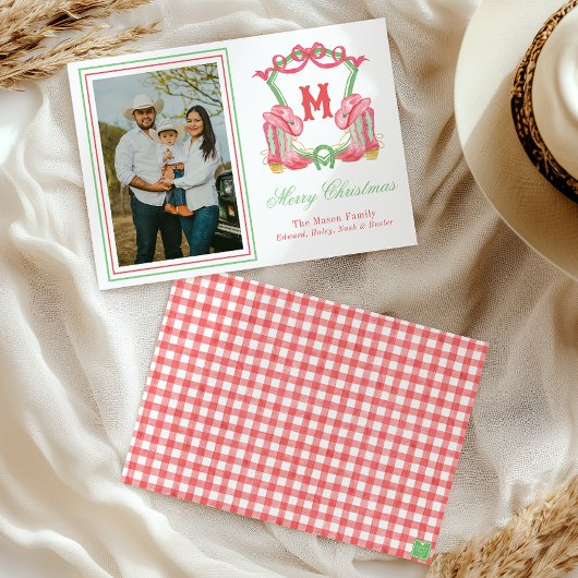 Aquarellfarben Weihnachten Boots Monogram Wappen F