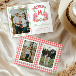 Aquarellfarben Weihnachten Boots Monogram Wappen F