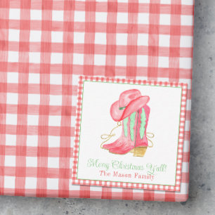 Aquarellfarben Weihnachten Boots Monogram Wappen F Mitteilungskarte