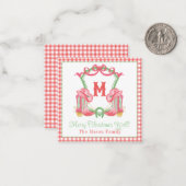 Aquarellfarben Weihnachten Boots Monogram Wappen F Mitteilungskarte (Vorderseite/Rückseite Beispiel)