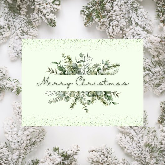 Aquarellfarben Weihnachten Custom Green Card Einladung