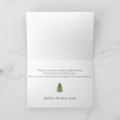 Aquarellfarben Weihnachten Custom Green Card Einladung (Innenseite)
