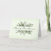 Aquarellfarben Weihnachten Custom Green Card Einladung (Vorderseite)