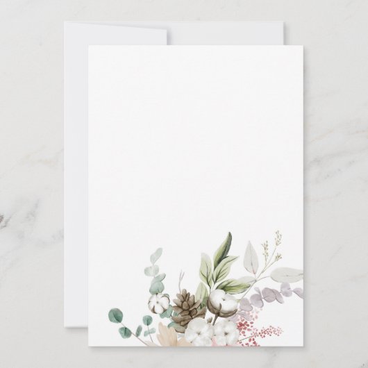 Aquarellfarben Weihnachten, festlich elegant Einladung (Rückseite)