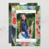 Aquarellfarben Weihnachten Stilvolle Zwei-Foto Gra (Vorne/Hinten)