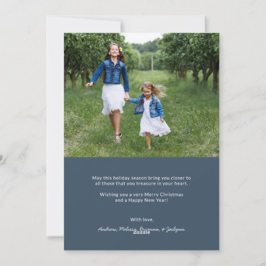 Aquarellfarben Weihnachten Stilvolle Zwei-Foto Gra (Rückseite)