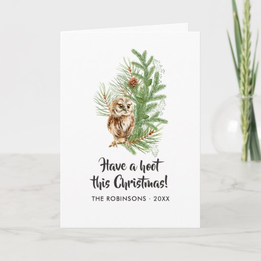 Aquarellfarben Weihnachtsfamilie Foto Feiertagskarte (Vorderseite)