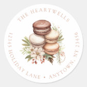 Aquarellfarben - Weihnachtsfeierliche Rücksendeadr Runder Aufkleber (Vorderseite)