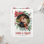 Aquarellfarben Weihnachtskarte für fröhliches und Karte (Vorderseite/Rückseite Beispiel)