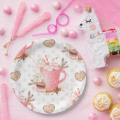 Aquarellfarben Weihnachtskekse und Kakao Pappteller (Party)