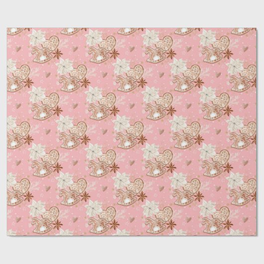 Aquarellfarben Weihnachtskost & Schneeflocken Geschenkpapier (Flach)