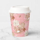 Aquarellfarben Weihnachtskost & Schneeflocken Pappbecher (Links)