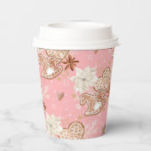 Aquarellfarben Weihnachtskost & Schneeflocken Pappbecher (Rückseite)