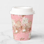 Aquarellfarben Weihnachtskost & Schneeflocken Pappbecher (Rechts)