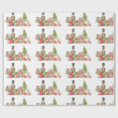 Aquarellfarben Weihnachtszene  Geschenkpapier (Flach)