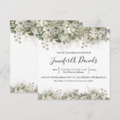 Aquarellfarben Weißblut Brautdusche Einladung (Vorne/Hinten)